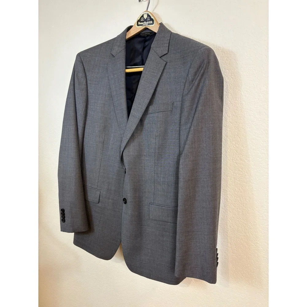 Banana Republic Suit Men 40S 32x29 Grey Slim Fit Marzotto Wool Blazer Pant